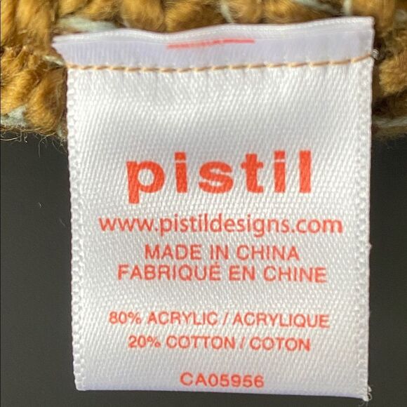 Pistil Brown Light Blue Knit Beanie with Brim Buttons accent Boho Chic Urban OS main image 4